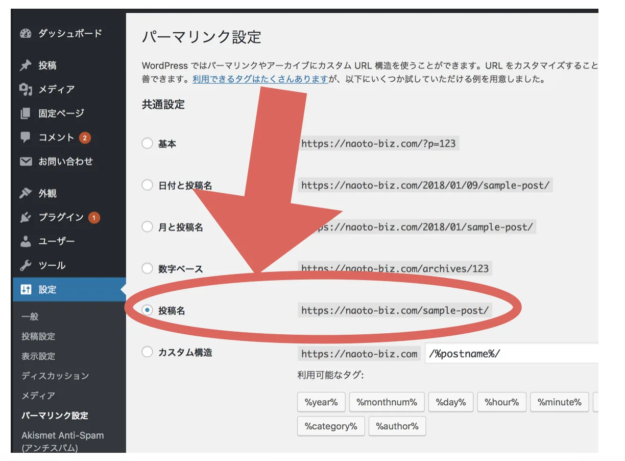 評価されやすいURLの形にする